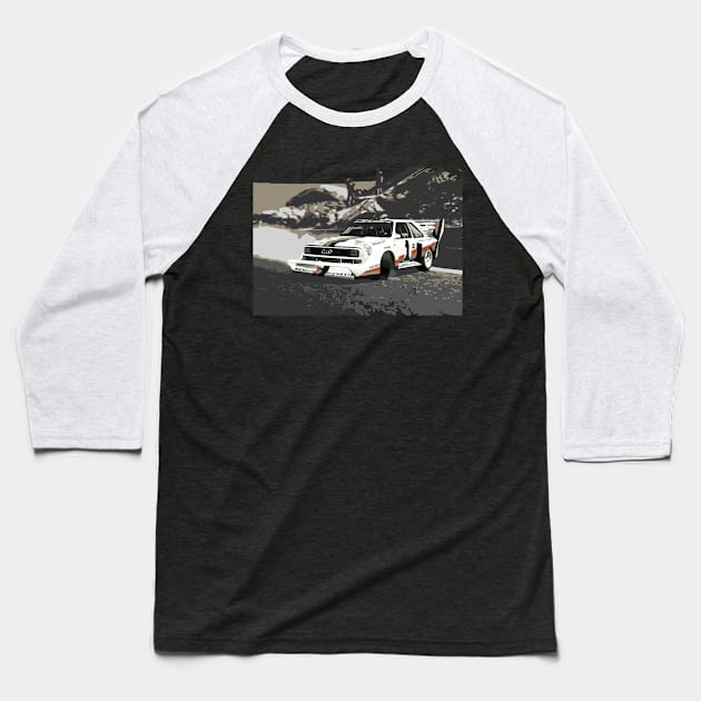 Hill Climb Race Car Rally Röhrl Baseball T-Shirt by cowtown_cowboy